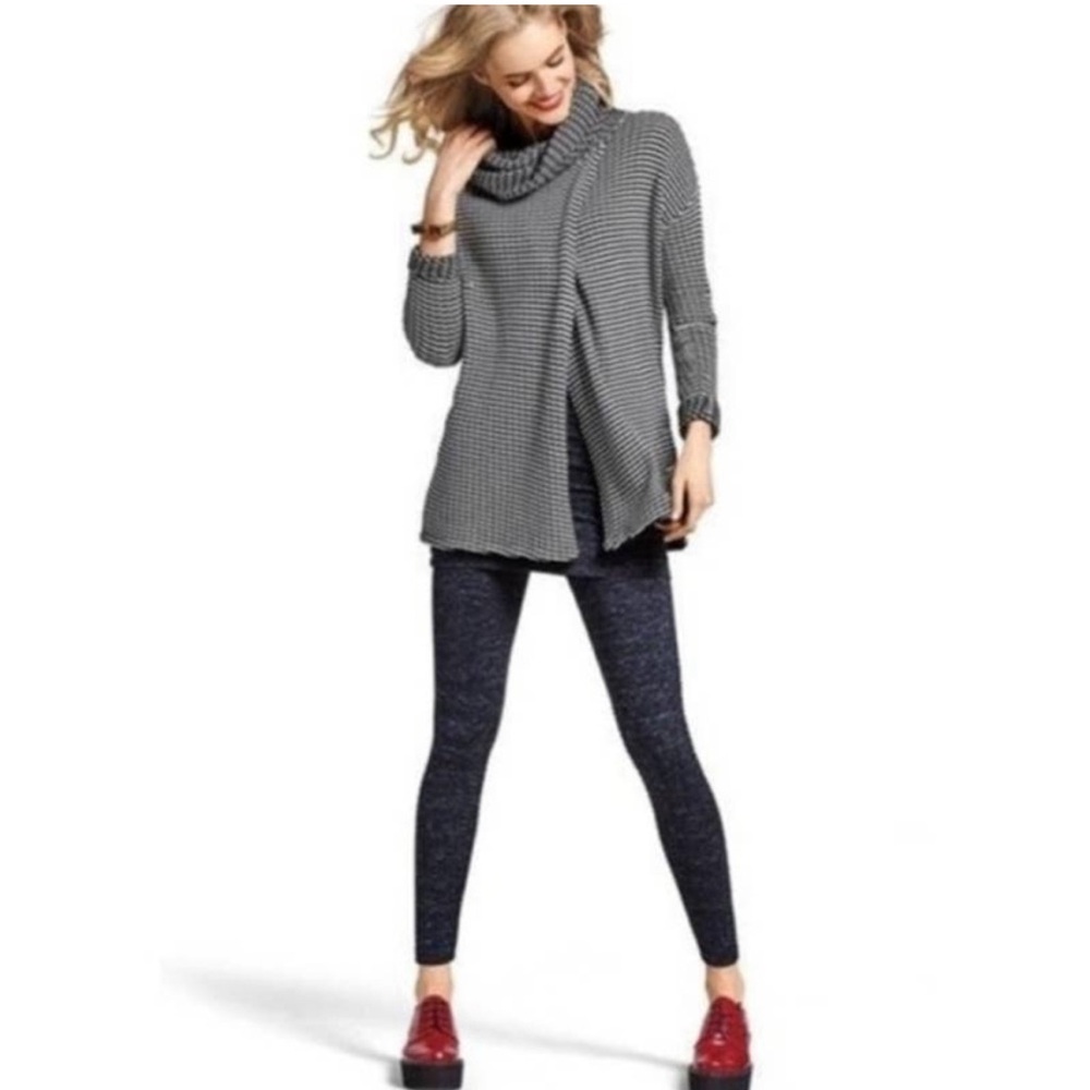 CABI sweater fergie knit turtleneck black white size XXS